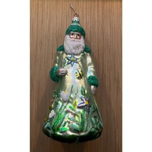 Patricia Breen Rainforest Santa Claus Blown Glass Large Ornament 7" 1998